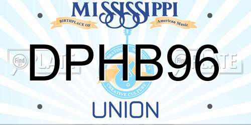 DPHB96 Mississippi License Plate