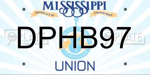 DPHB97 Mississippi License Plate