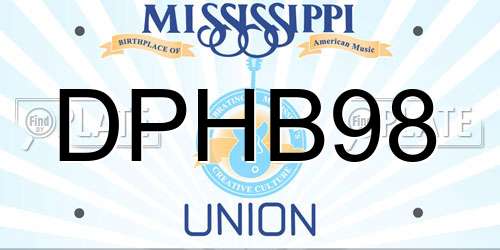 DPHB98 Mississippi License Plate
