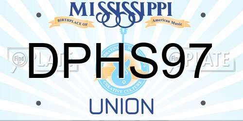 DPHS97 Mississippi License Plate