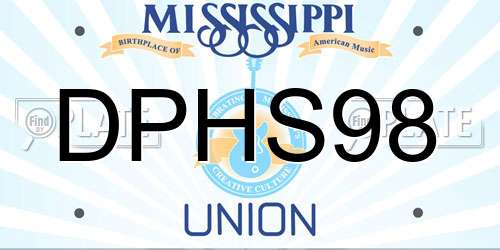 DPHS98 Mississippi License Plate