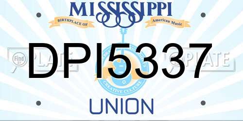 DPI5337 Mississippi License Plate