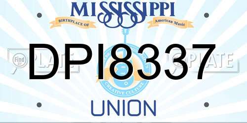 DPI8337 Mississippi License Plate