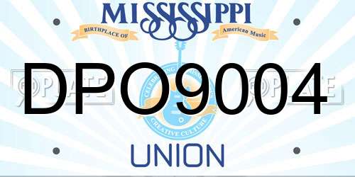 DPO9004 Mississippi License Plate