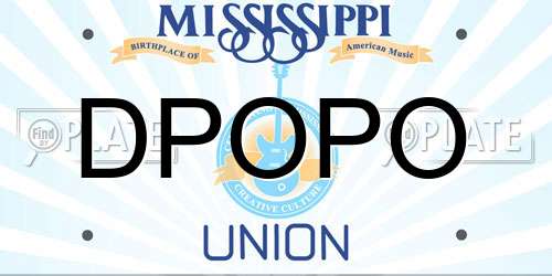 DPOPO Mississippi License Plate