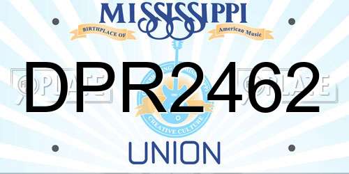 DPR2462 Mississippi License Plate