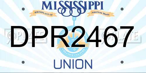 DPR2467 Mississippi License Plate
