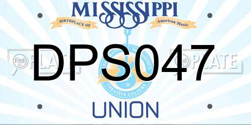 DPS047 Mississippi License Plate