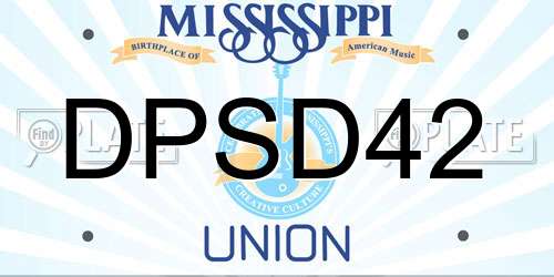 DPSD42 Mississippi License Plate