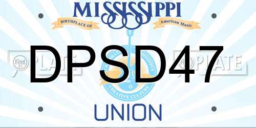 DPSD47 Mississippi License Plate