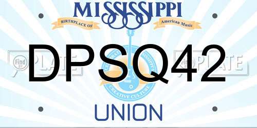 DPSQ42 Mississippi License Plate