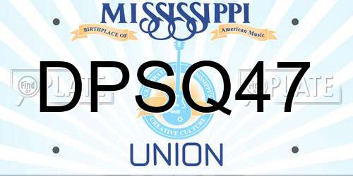 DPSQ47 Mississippi License Plate