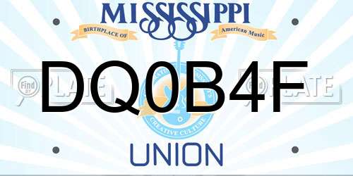 DQ0B4F Mississippi License Plate