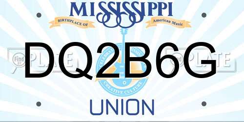 DQ2B6G Mississippi License Plate