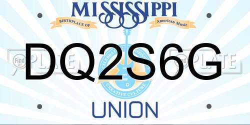 DQ2S6G Mississippi License Plate