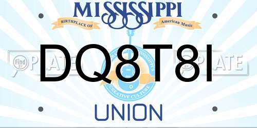DQ8T8I Mississippi License Plate
