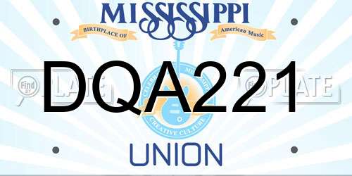 DQA221 Mississippi License Plate
