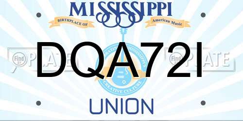 DQA72I Mississippi License Plate