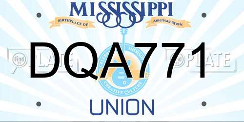 DQA771 Mississippi License Plate