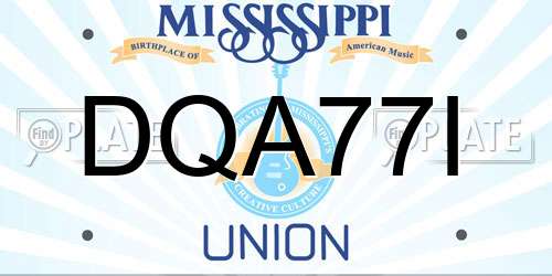 DQA77I Mississippi License Plate