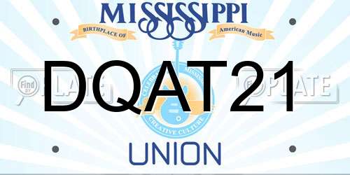 DQAT21 Mississippi License Plate
