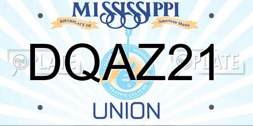 DQAZ21 Mississippi License Plate