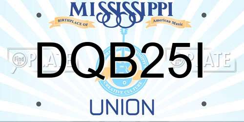 DQB25I Mississippi License Plate