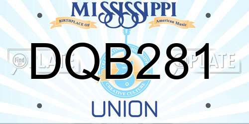 DQB281 Mississippi License Plate