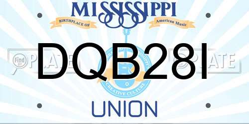 DQB28I Mississippi License Plate