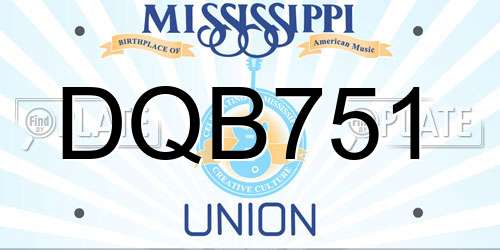 DQB751 Mississippi License Plate