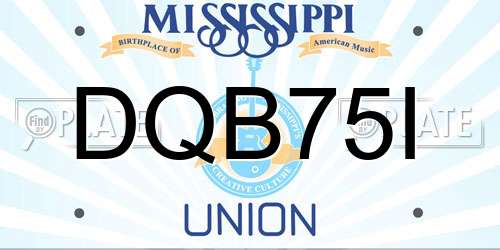 DQB75I Mississippi License Plate