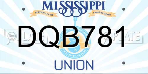 DQB781 Mississippi License Plate
