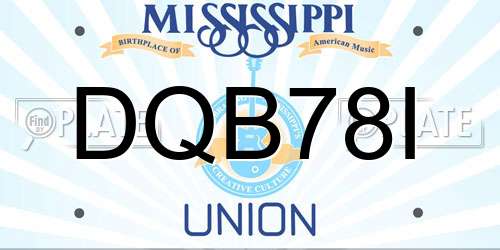 DQB78I Mississippi License Plate