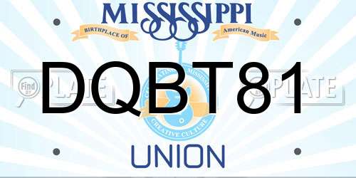 DQBT81 Mississippi License Plate