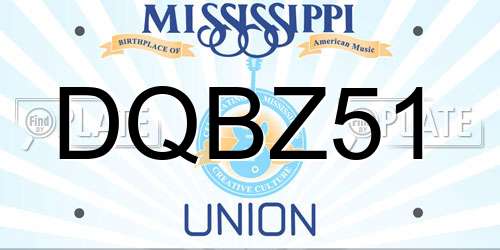 DQBZ51 Mississippi License Plate