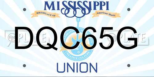 DQC65G Mississippi License Plate