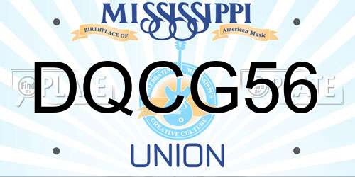 DQCG56 Mississippi License Plate