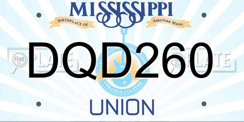 DQD260 Mississippi License Plate