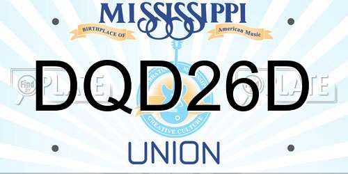 DQD26D Mississippi License Plate