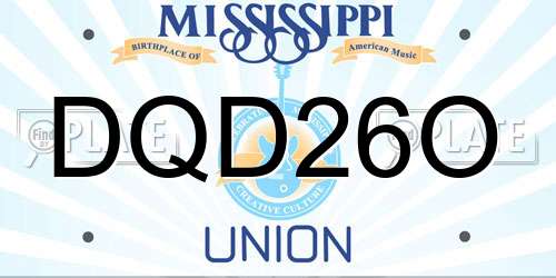 DQD26O Mississippi License Plate