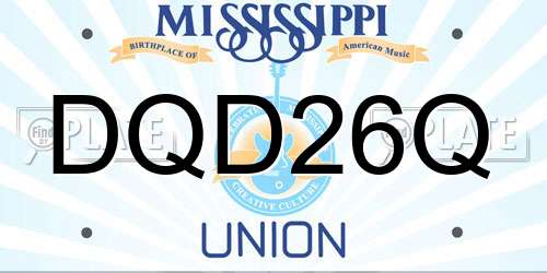 DQD26Q Mississippi License Plate