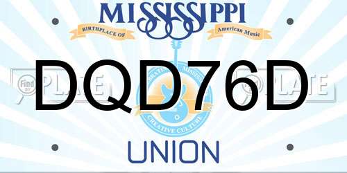 DQD76D Mississippi License Plate