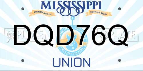 DQD76Q Mississippi License Plate