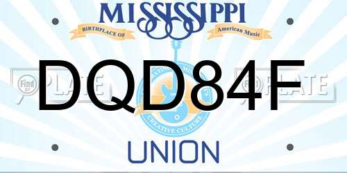 DQD84F Mississippi License Plate