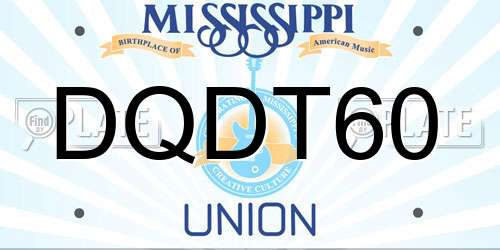 DQDT60 Mississippi License Plate