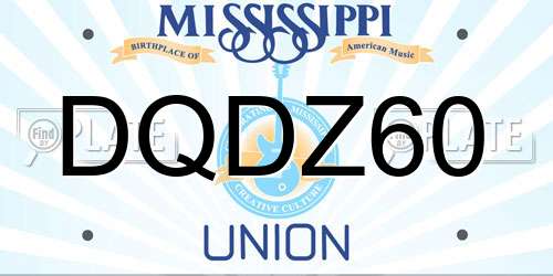 DQDZ60 Mississippi License Plate