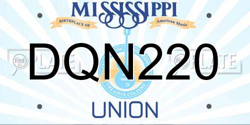 DQN220 Mississippi License Plate