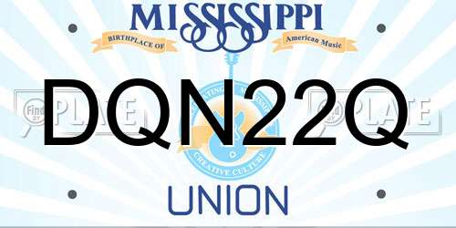 DQN22Q Mississippi License Plate