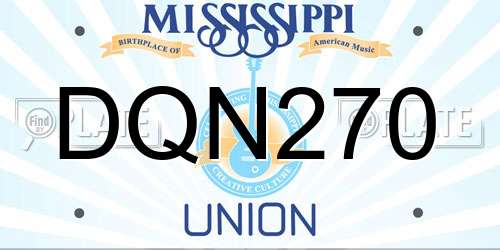 DQN270 Mississippi License Plate