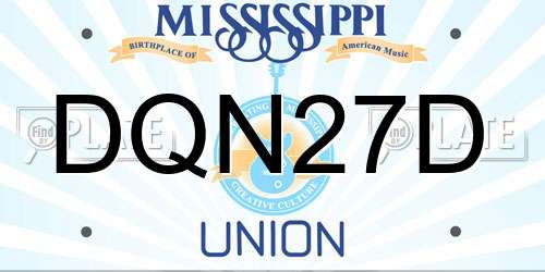 DQN27D Mississippi License Plate